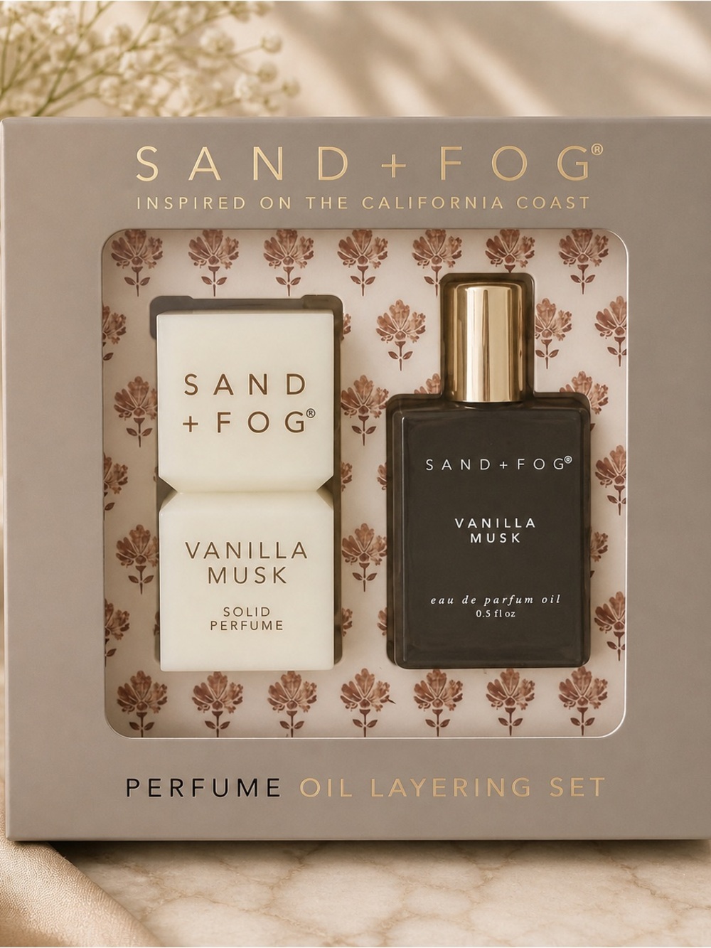 Sand + Fog Vanilla Musk Oil Set Solid + Oil Layering NWT